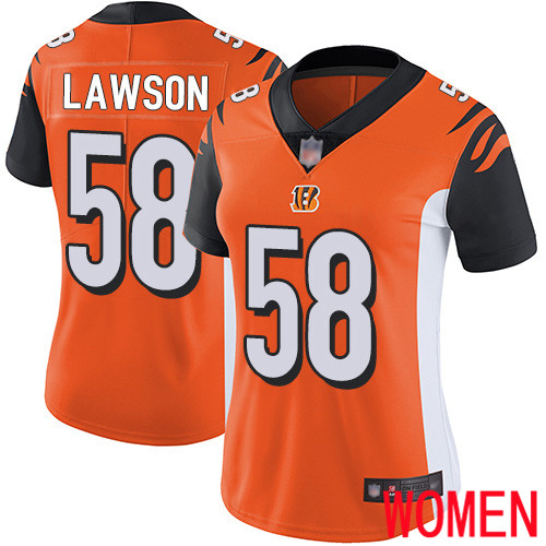 Cincinnati Bengals Limited Orange Women Carl Lawson Alternate Jersey NFL Footballl #58 Vapor Untouchable->youth nfl jersey->Youth Jersey
